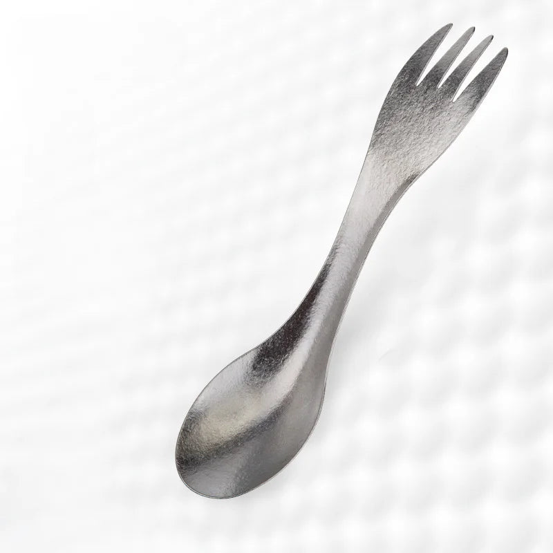 Pure Titanium Spork – Ultralight Camping Fork & Spoon Utensil Camping Spork Utensil Peaceful Pleasures Health and Wellness bright silver