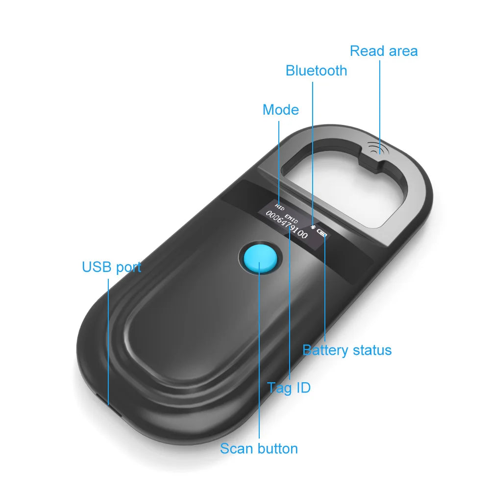 Pet Microchip Scanner 134.2KHz 125kHz Dual Frequency USB Bluetooth Animal RFID Reader FDX-B Glass Chip Tag Scanner Peaceful Pleasures Health and Wellness
