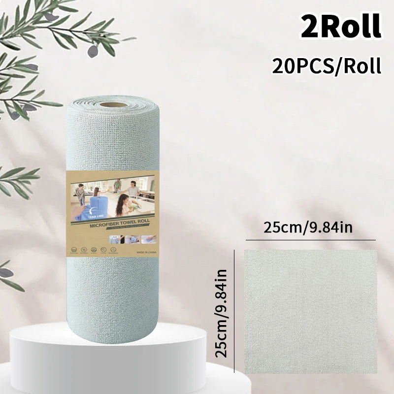 Microfiber Cleaning Cloth Roll – Reusable Tear-Off Dish Towels Microfiber Cleaning Cloth Peaceful Pleasures Health and Wellness B Green