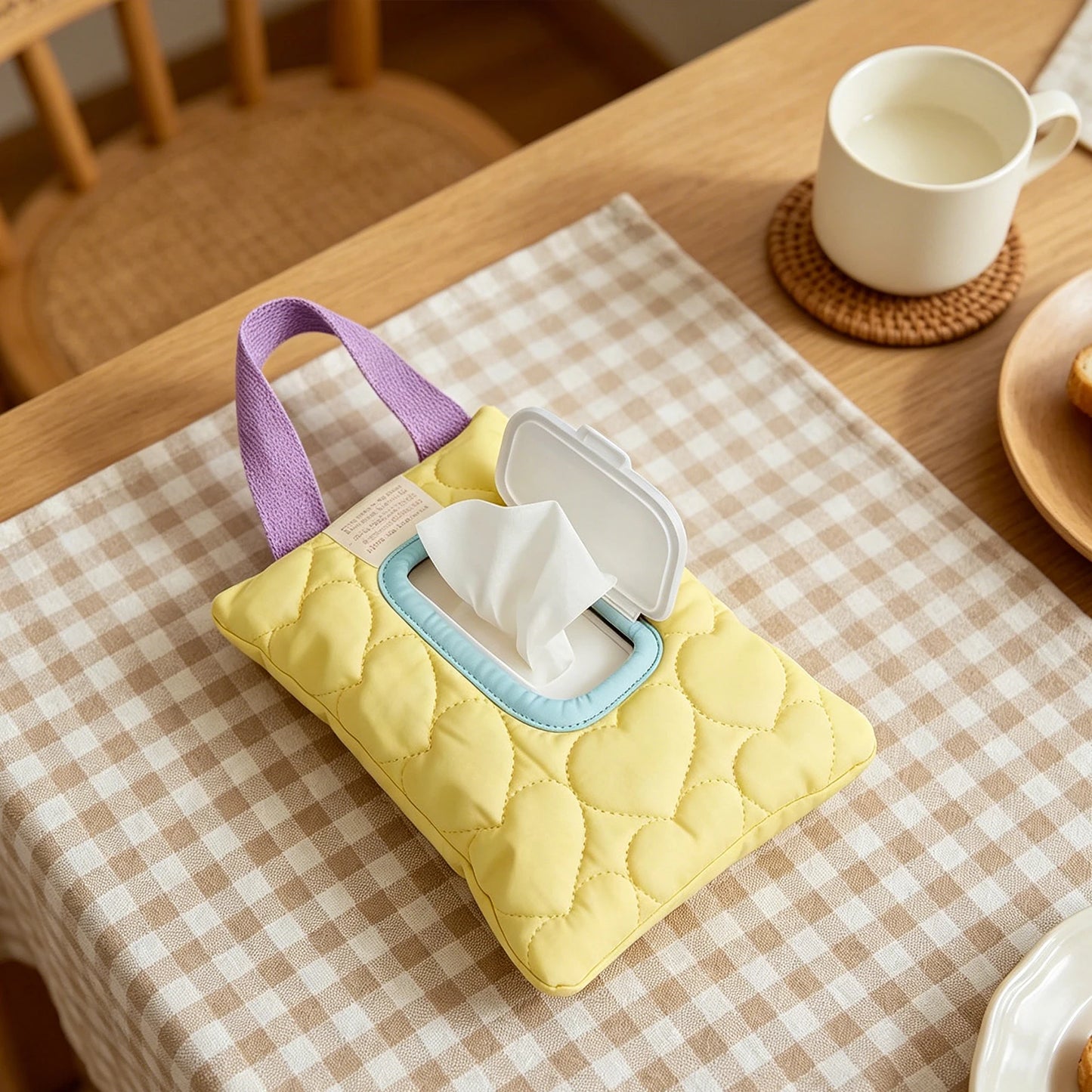 Car Tissue Box Holder Waterproof Hanging Baby Wipe Pouch for Stroller Headrest Portable Travel Paper Organizer Bag Accessory Peaceful Pleasures Health and Wellness YELLOW