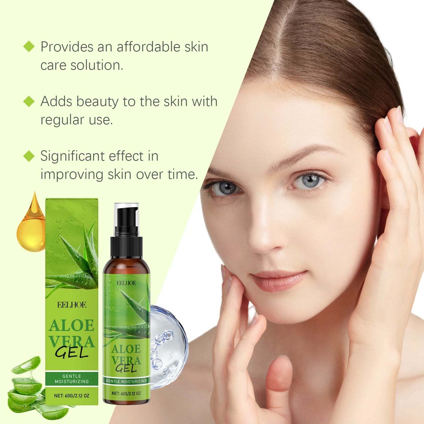 Aloe Vera Gel Nourishing Sooth Skin Reduce Discomfort Improving Skin Texture Enhance Skin Radiance Moisturizing Aloe Essence Gel Peaceful Pleasures Health and Wellness