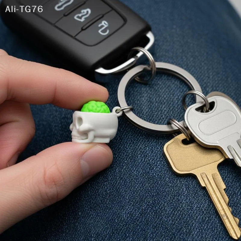 3D Printed Skull Fidget Clicker Keychain | Bag Pendant Toy