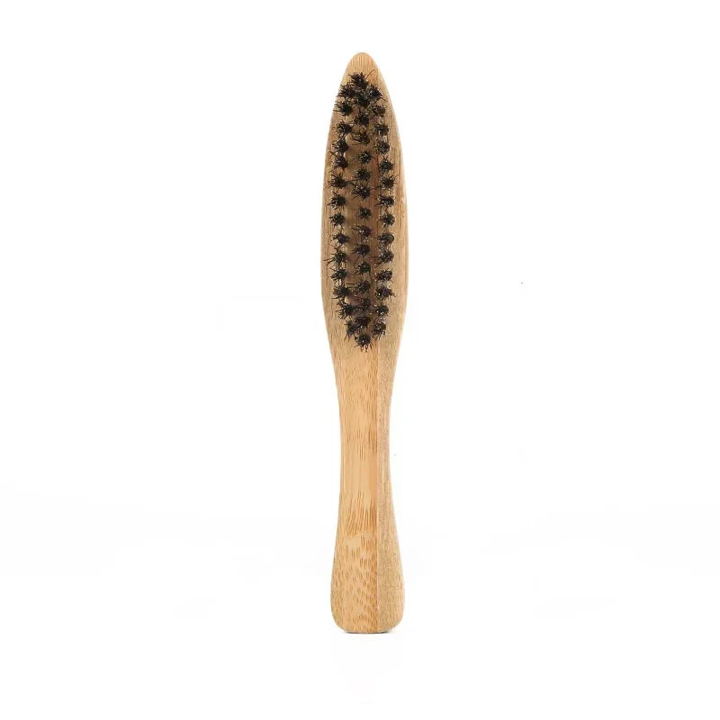 Beech Long Handle Brush for Men's Mustache Shaving, Comb, Face Massage, Facial Hair Cleaning, Boar Bristle Peaceful Pleasures Health and Wellness