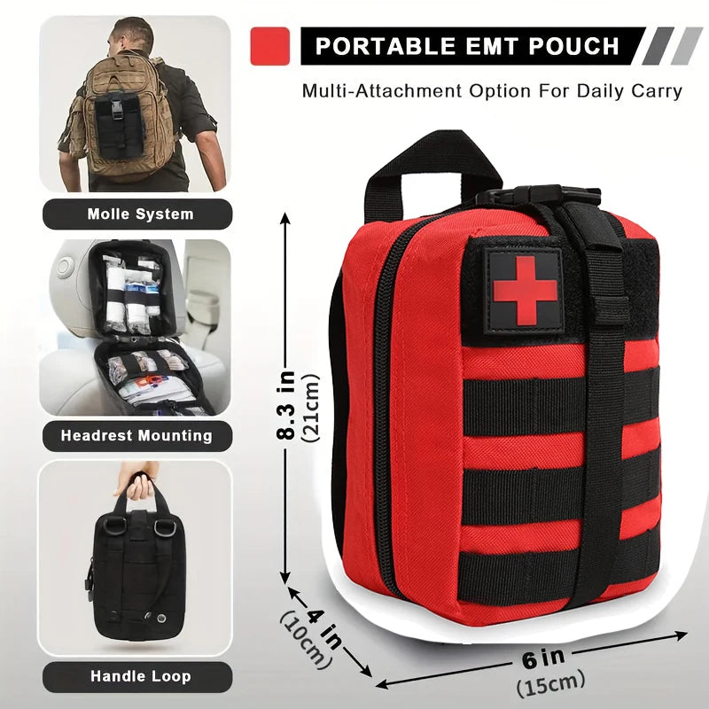 131pcs First Aid Kit, First Aid Trauma Kit, Military Medical First Aid Kit with Tourniquet, Camping Equipment Supplies Emergency Peaceful Pleasures Health and Wellness