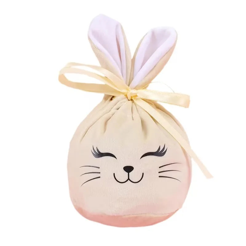 Easter Bunny Ears Velvet Drawstring Gift Bags – Party Favors