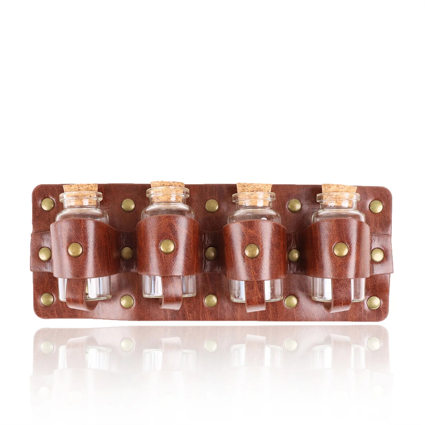 Medieval Witch Wizard Dark Magic Cork Bottle Leather Holder Waist