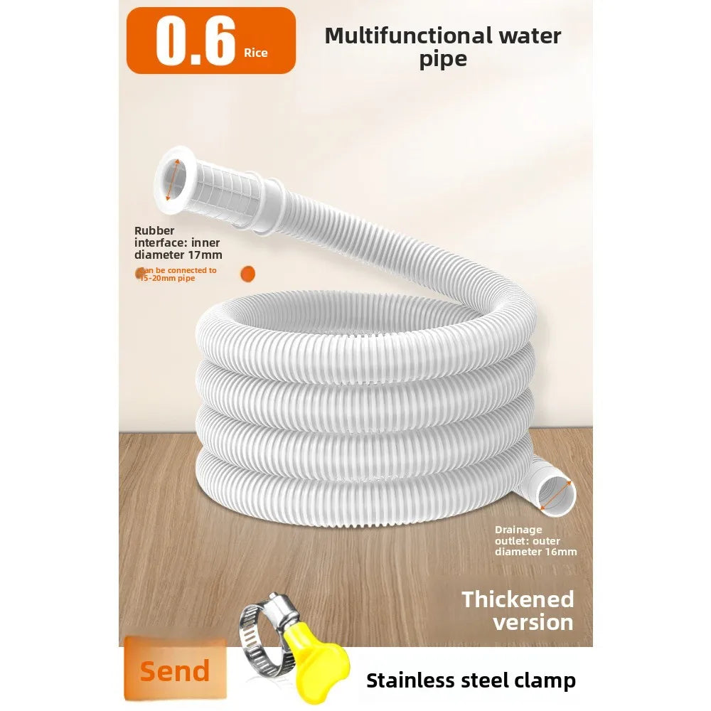 Drain Hose Extension Set with Clamps – Washing Machine & Dishwasher