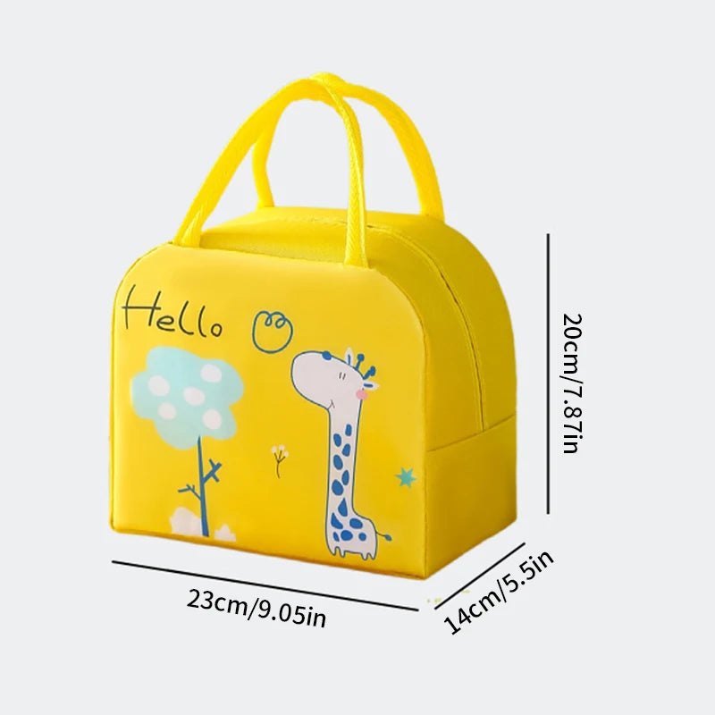 Household Insulated Cartoon Pattern Bento Bag For Students To Bring Food To Work, Lunch Bag Ice Pack, Hand-Held Lunch Box Bag Peaceful Pleasures Health and Wellness