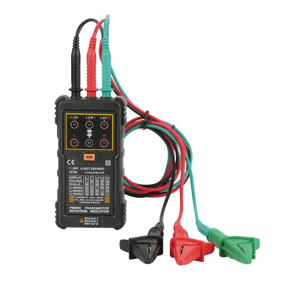 PEAKMETER PM5900 Portable Handheld Three Phase Motor Rotation