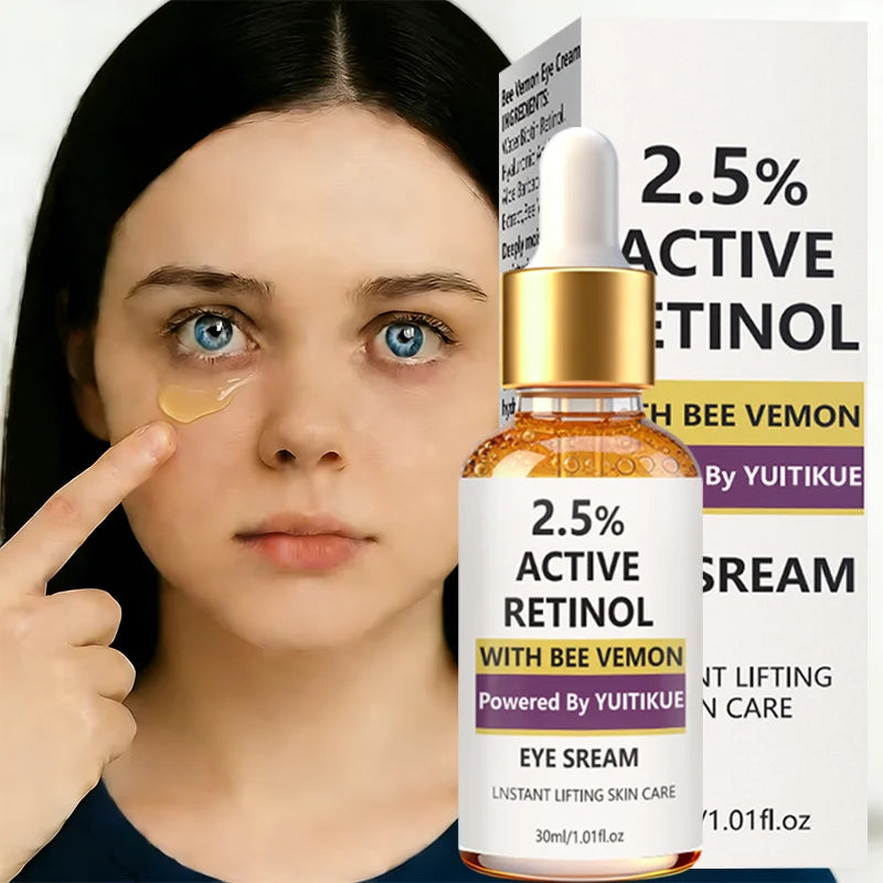 YUITIKUE 2.5% Active Retinol Eye Cream | With Bee Venom | Instant Lifting & Anti-Aging Care For Delicate Eye Area 30ml Peaceful Pleasures Health and Wellness