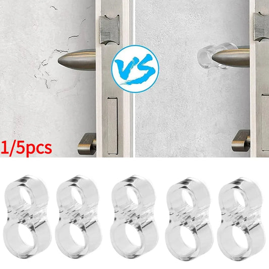 1/5pcs Door Stoppers Door Handle Anti-collision Silicone Pad No Drilling Wall Impact Buffer Safety Protection Door Absorber Peaceful Pleasures Health and Wellness