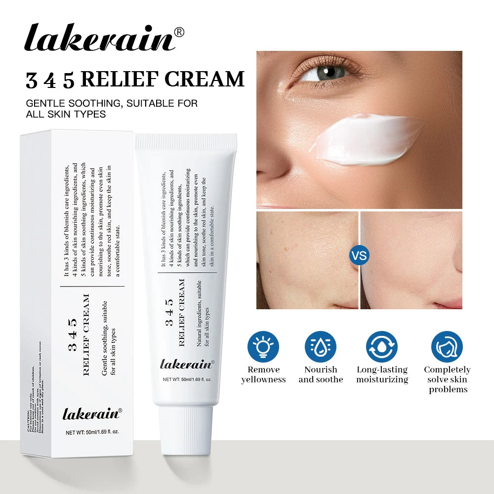 345 Relief Cream Address Blemishes Nourish Skin And Provide Moisturizing And Calming Lifting Beauty Moisturizer Korean Product Peaceful Pleasures Health and Wellness