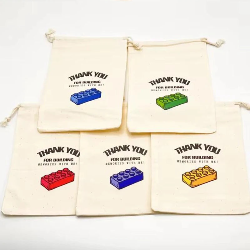 5-Pack Building Blocks Birthday Party Gift Bags for Kids