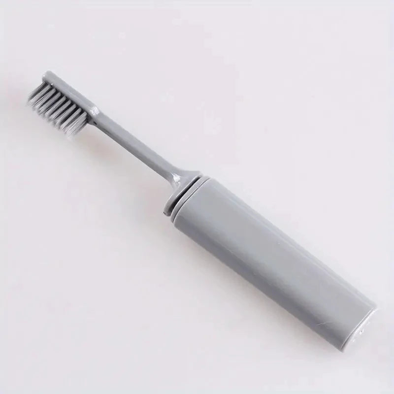 Folding Charcoal Travel Toothbrush – Compact & Portable Folding Travel Toothbrush Peaceful Pleasures Health and Wellness GRAY