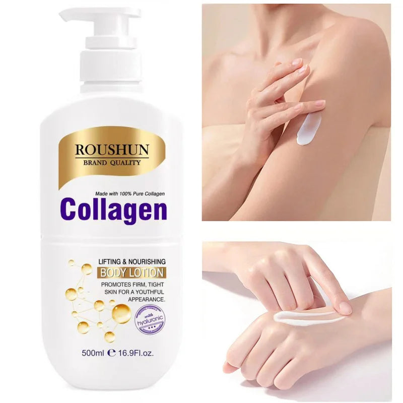 500mlCollagen Body Lotion Long-lasting Fragrance Refreshing Non-greasy Hydrating Moisturizing Full Body Unisex All Seasons Peaceful Pleasures Health and Wellness