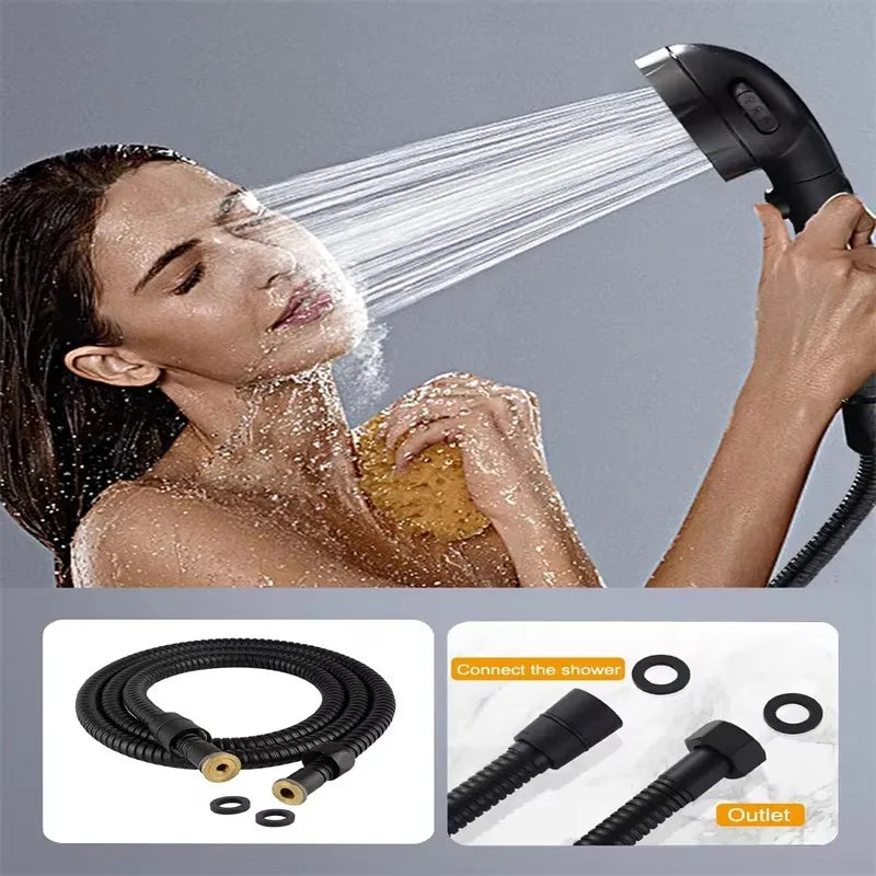 Black Flexible Shower Hose 1.5M 2M 3M – Stainless Steel