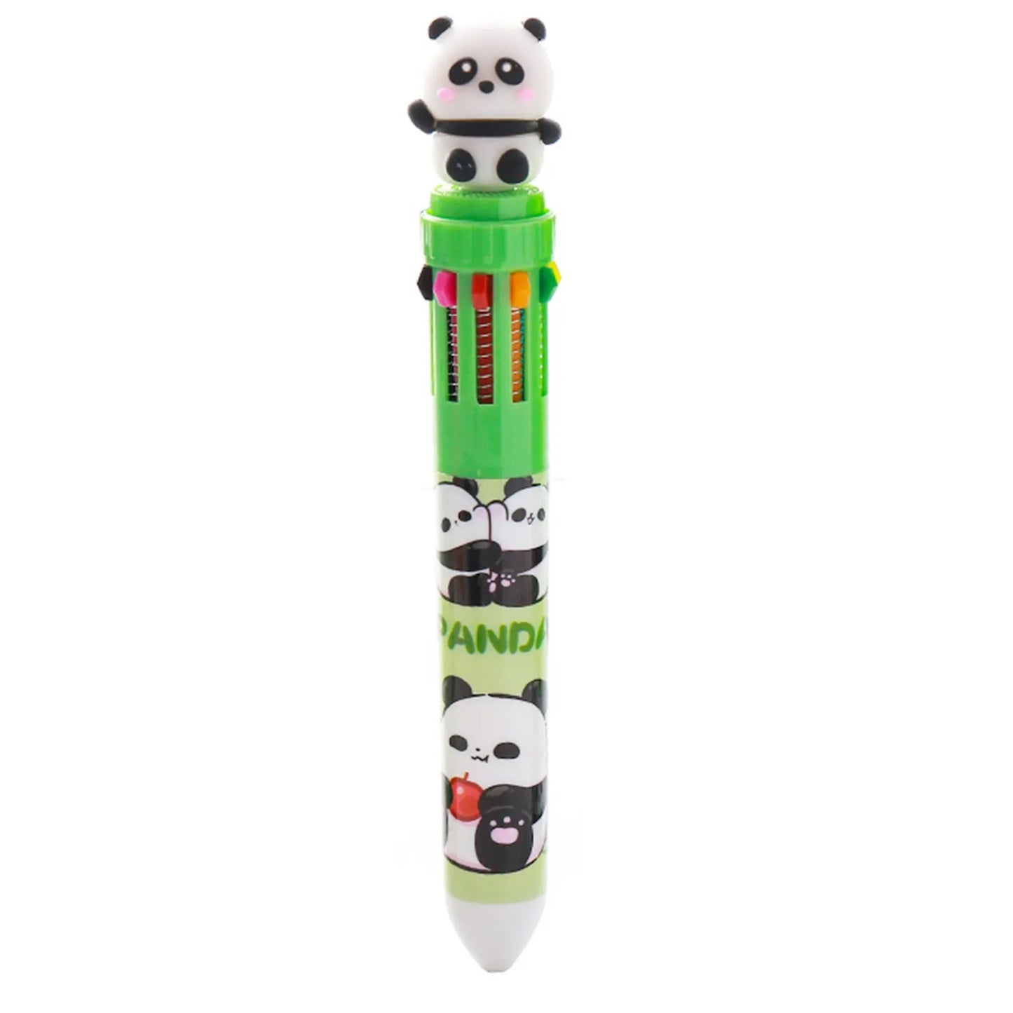 Cute Panda 10-in-1 Multicolor Ballpoint Pen | Kawaii Stationery
