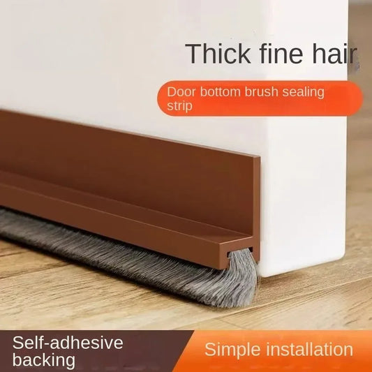 1PC 100CM Self-Adhesive Brush Door Seal Strip Insectproof Soundproof Bottom Door Stop - Durable Bottom Seal for Home Improvement Peaceful Pleasures Health and Wellness