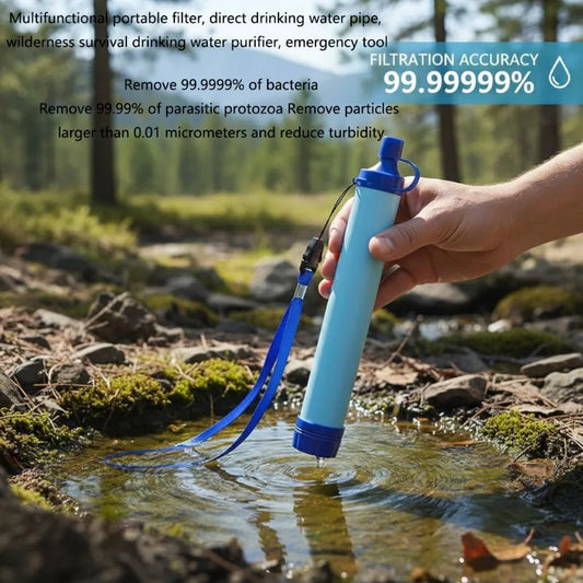 Multifunctional Portable Filter Direct Drinking Water Pipe Wilderness Survival Drinking Water Purifier Emergency Tool Peaceful Pleasures Health and Wellness