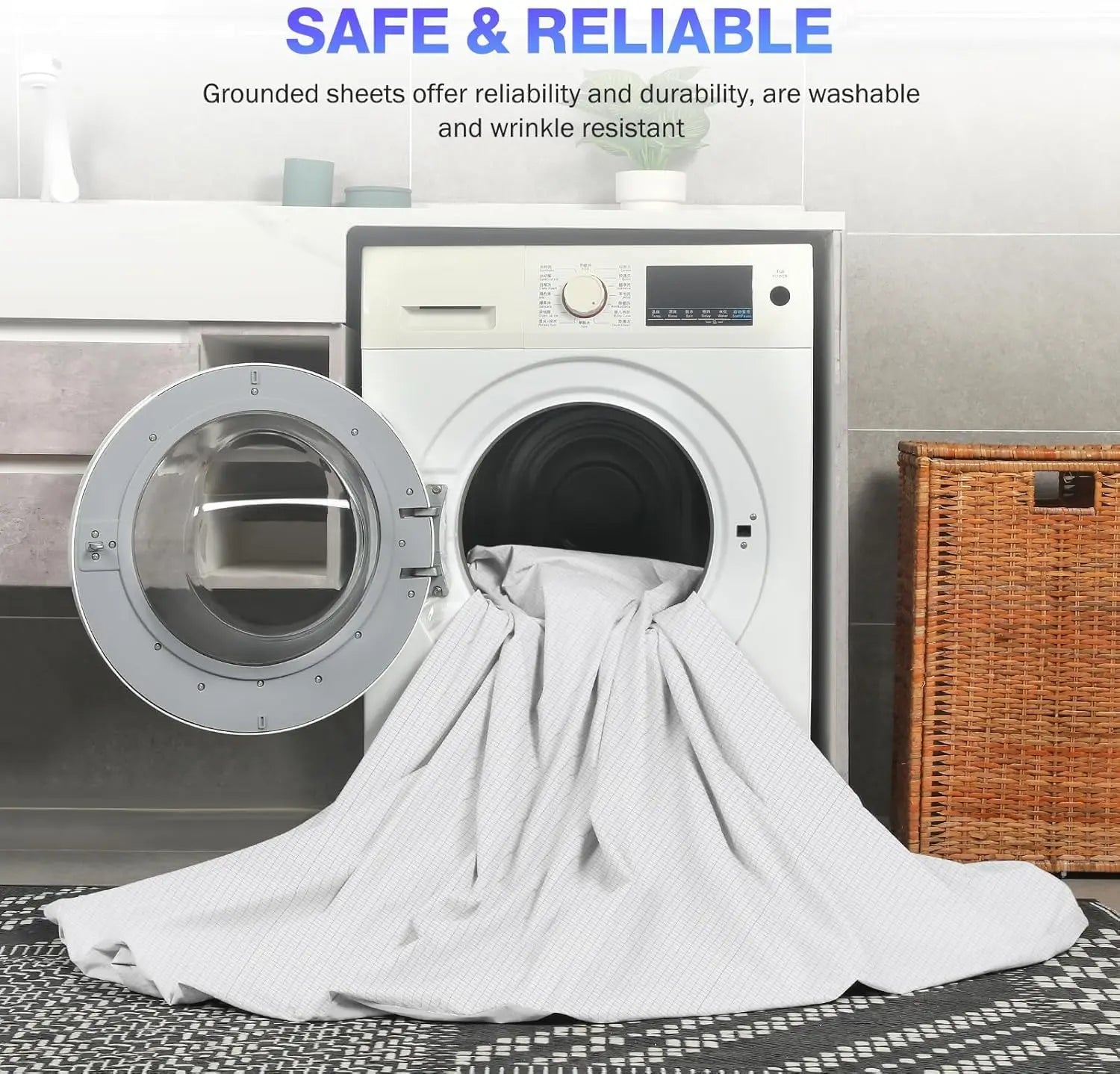 Grounding Fitted Sheets 10% Silver Fiber Bed Sheet Conductive Bedsheet Anti-ESD Release Pressure Improve Sleep Keep Health ﻿ Peaceful Pleasures Health and Wellness