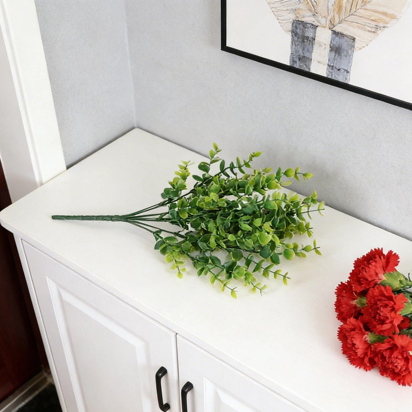 Artificial Eucalyptus Stems 2/4pcs | Faux Green Plant Décor