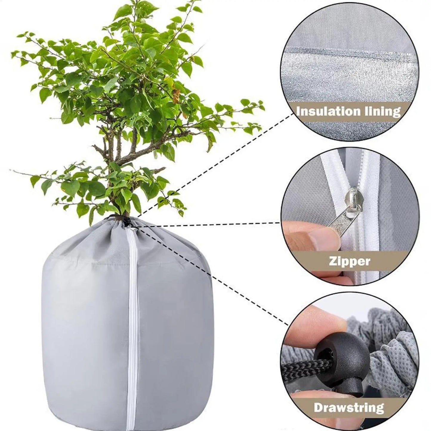 Winter Plant Pot Cover – Frost & Insulation Protection Bag