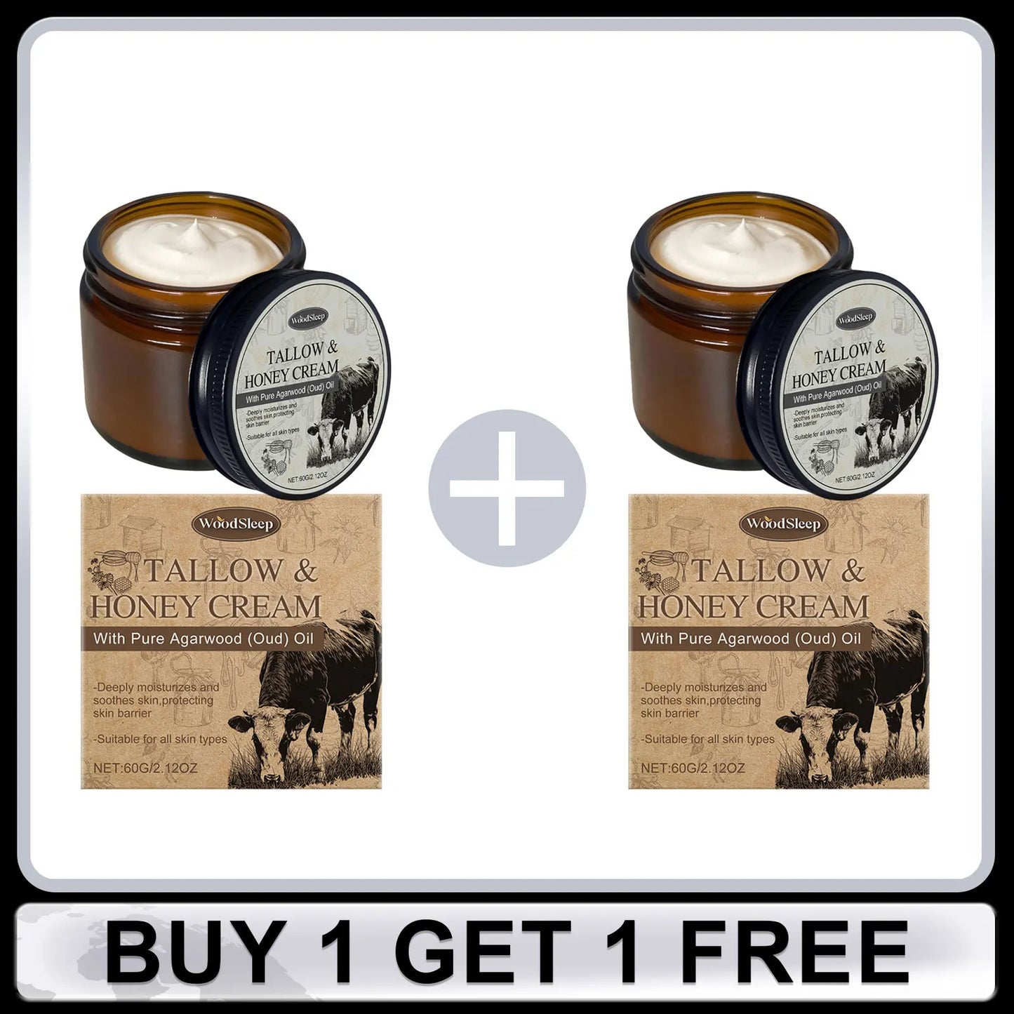 WOODSLEEP Beef Tallow Cream – Firming Nourishing Face & Body Balm