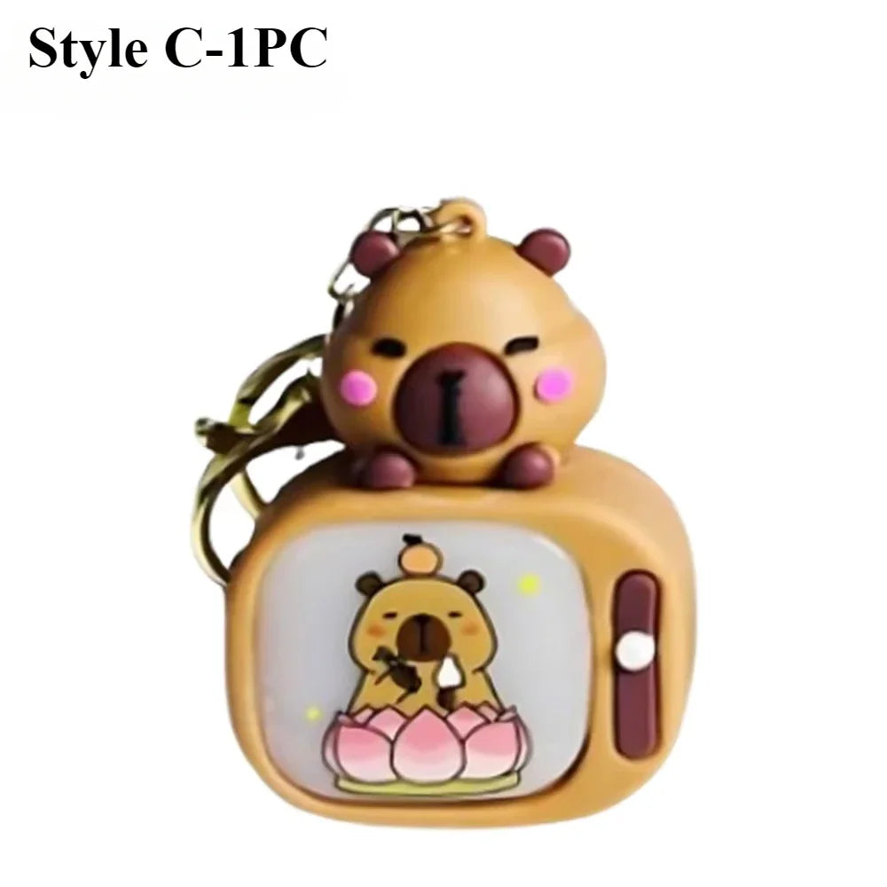 Light-Up Capybara Keychain | Silicone Glow Bag Charm Gift