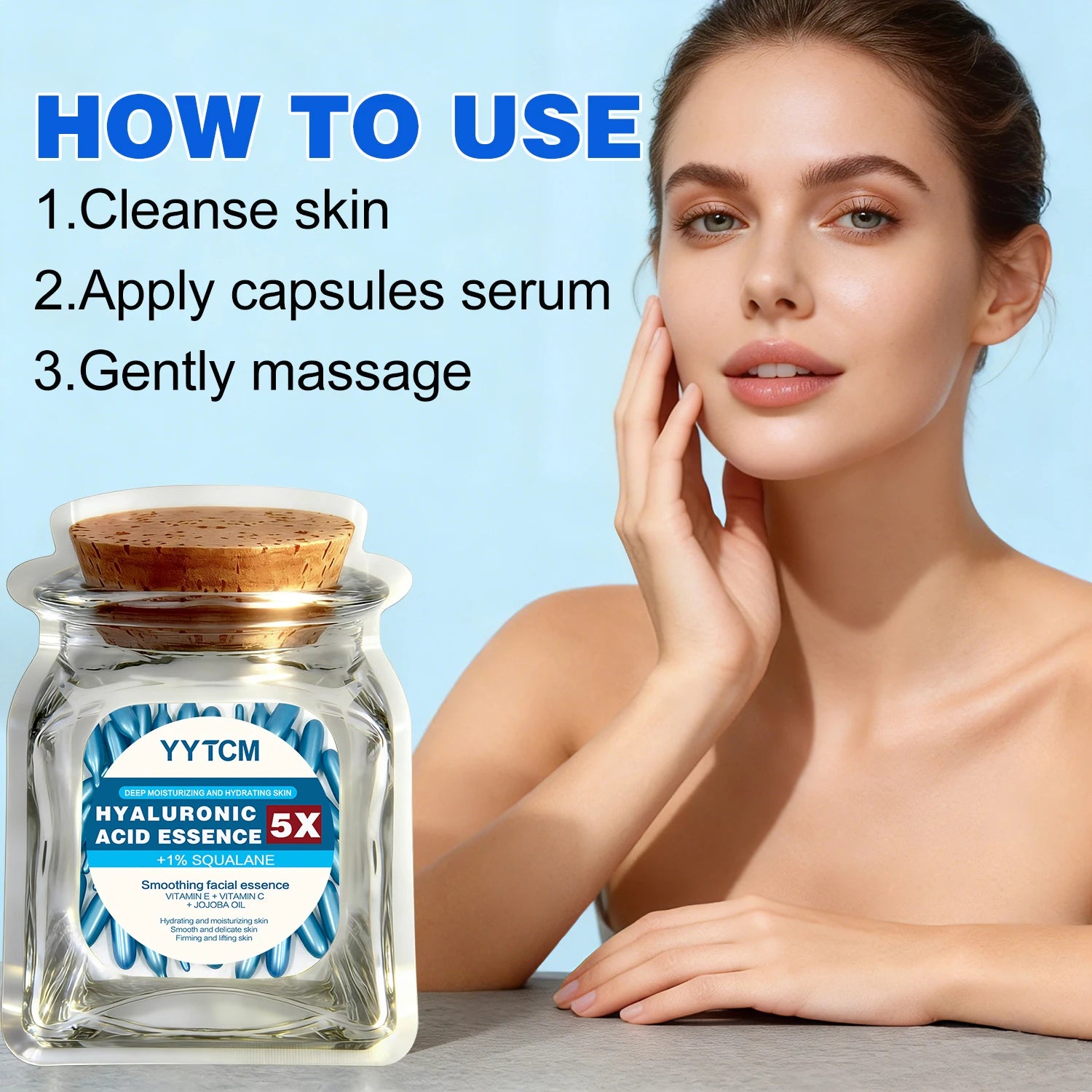 Hyaluronic acid deep moisturizing capsule essence, deep moisturizing and brightening skin essence 18/30/48/60/90/180capsules Peaceful Pleasures Health and Wellness