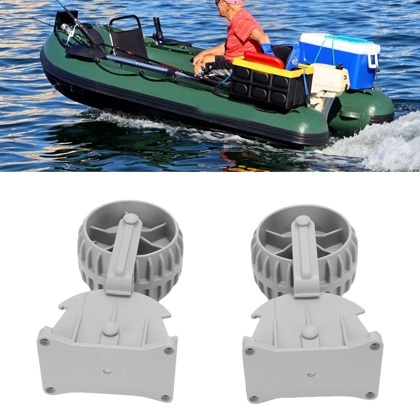 Flip-Up Boat Launching Wheels | Locking Dinghy Towing Wheels
