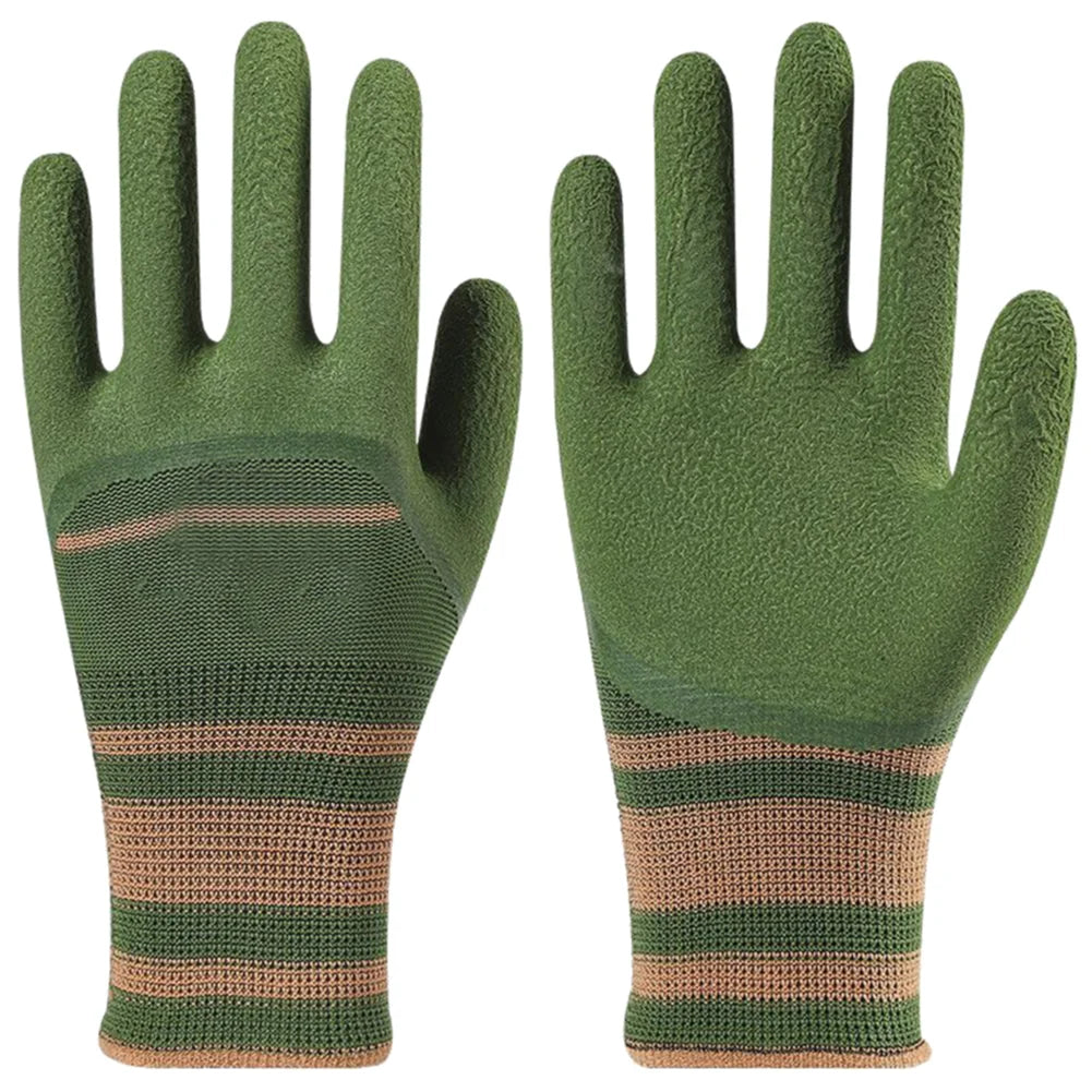 Garden Working Gloves Thorn Proof Waterproof Protection Latex Dip Wear-Resistant Safety Glove for Picking Chestnuts and Flowers Peaceful Pleasures Health and Wellness 1 pair