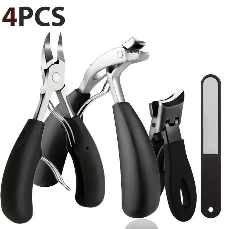 Professional Grade Concave Stainless Steel Nail Clippers For Thick Nails And Ingrown Toenails Sharp Curved Blade For Easy Trim Peaceful Pleasures Health and Wellness 4PCS