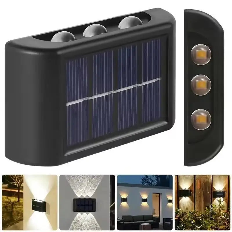 Solar Outdoor Wall Light | Up Down LED Fence Lamp Waterproof