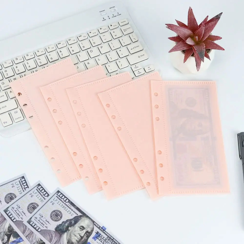 5pcs A6/A7 Binder Folders Inner Page 6 Hole Colorful Idol Photo Card Holder Budget Sheet PP Loose Leaf Inside Paper Peaceful Pleasures Health and Wellness style 3 A6