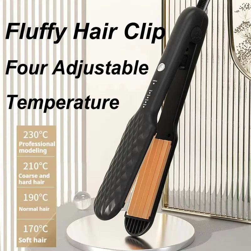 Hair Curler Fluffy Splint Flat Iron Curling Corrugated Plate Ceramic Professional Electric Hair Crimper For All Hair Lengths Peaceful Pleasures Health and Wellness