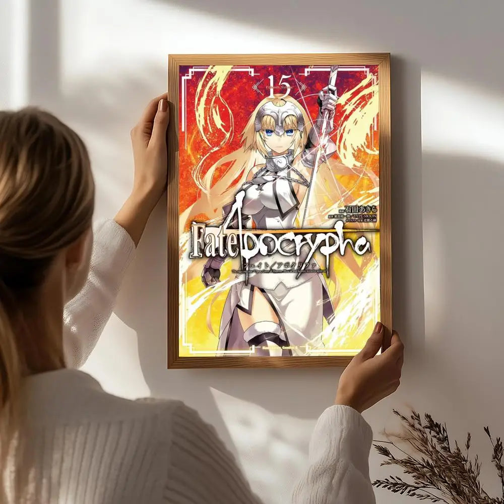 Anime Fate HD Self-Adhesive Waterproof Wall Poster | Home Decor Anime Wall Poster Peaceful Pleasures Health and Wellness White4 40X50cmNoframe