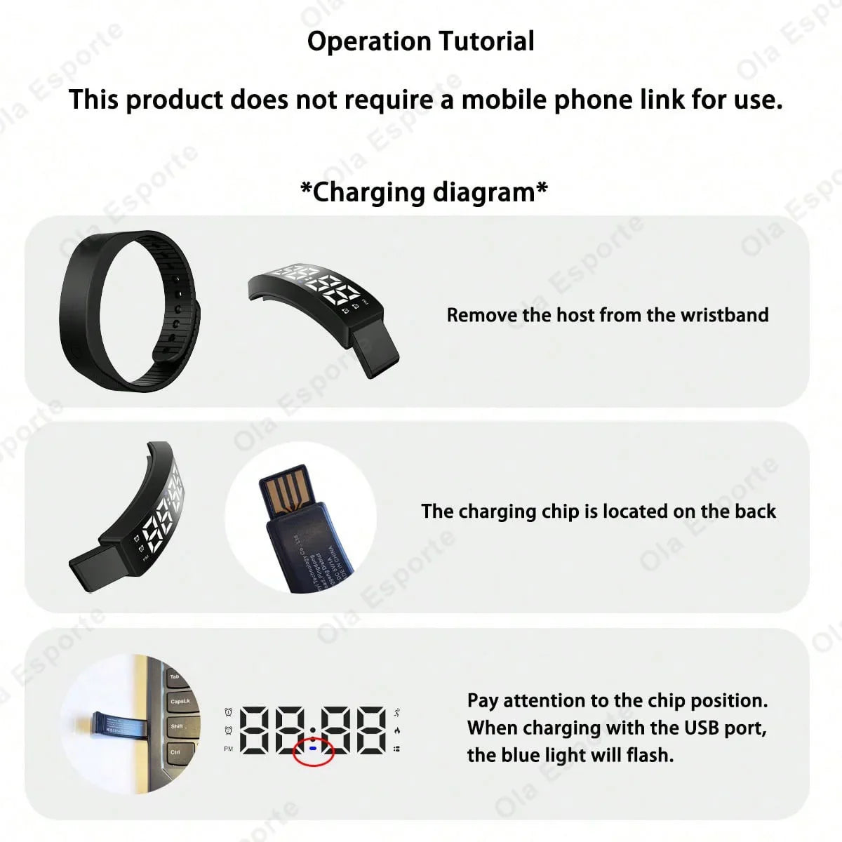 LED Smart Fitness Band – Step Tracker, Alarm & Sleep Monitor