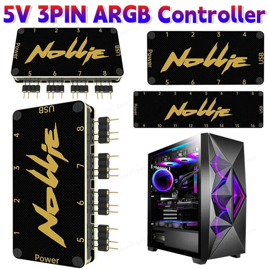 5V 3PIN ARGB Splitter Hub Support SignalRGB OpenRGB Addressable ARGB Splitter SATA Power for Extended Motherboard Interface Peaceful Pleasures Health and Wellness
