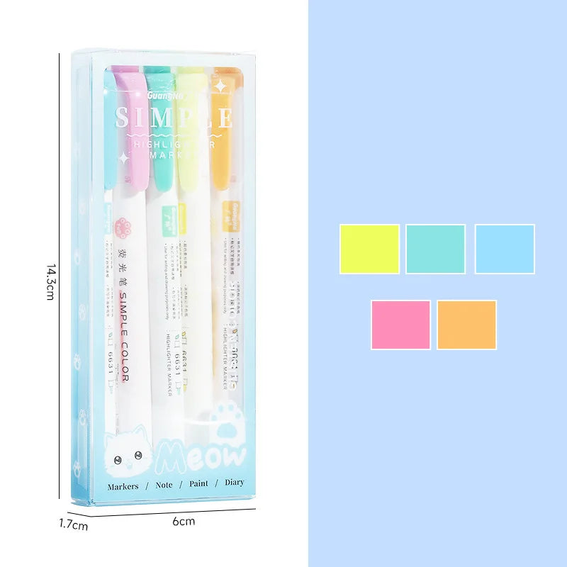 Dual Tip Eye Care Highlighter Pencil Clip Model Learning Focus Marker