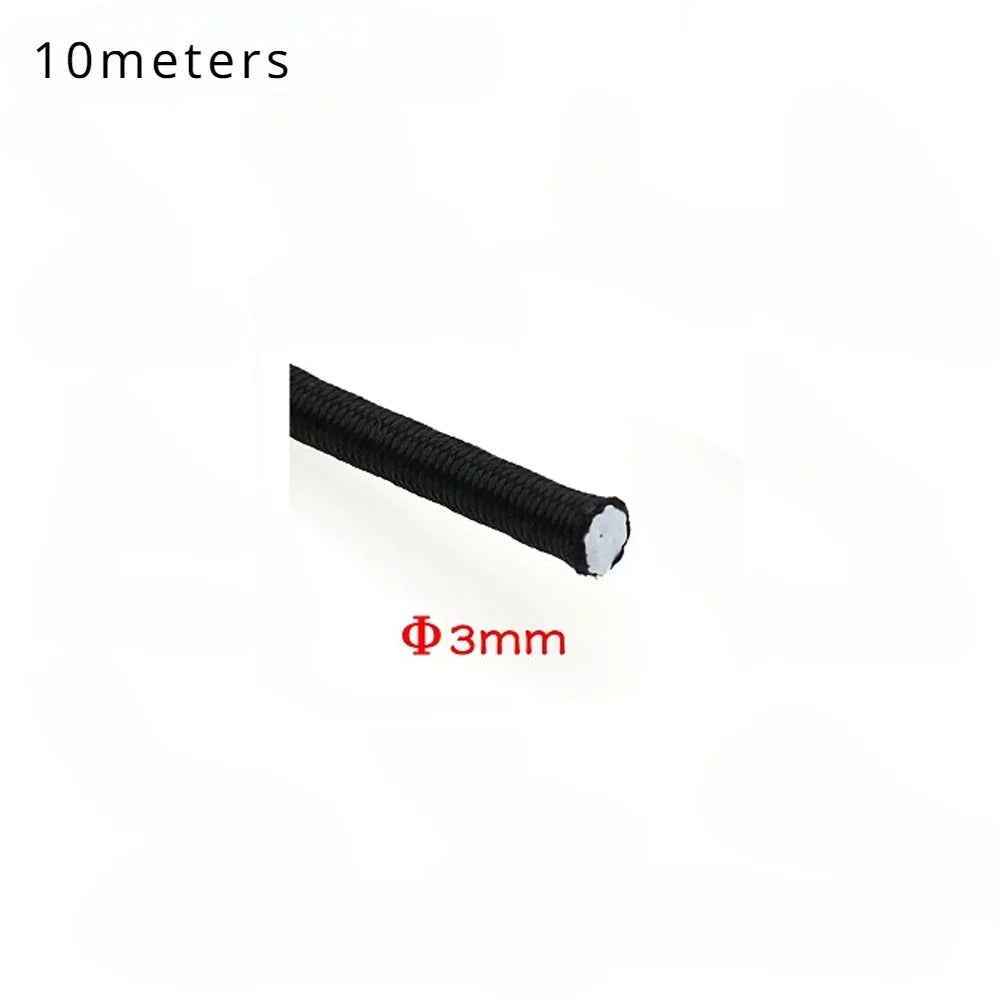 3mm/4mm/5mm/6mm/8mm Elastics Rope Elastic Cord Sewing Elastic Band Apparel Accessories Black Tent High Quality Belt Clothing Sew Peaceful Pleasures Health and Wellness 3mmx10m