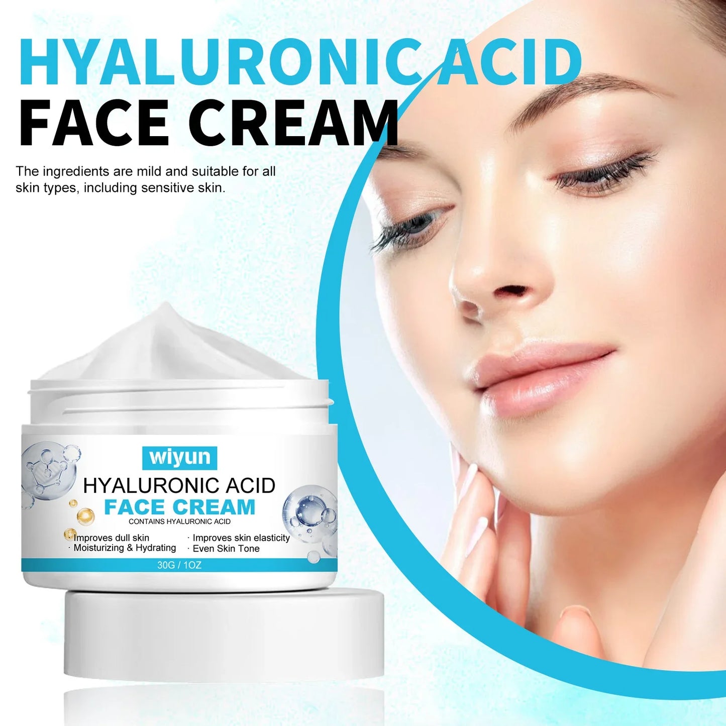 WIYUN Hyaluronic Acid Face Cream – Pore Minimizing & Brightening