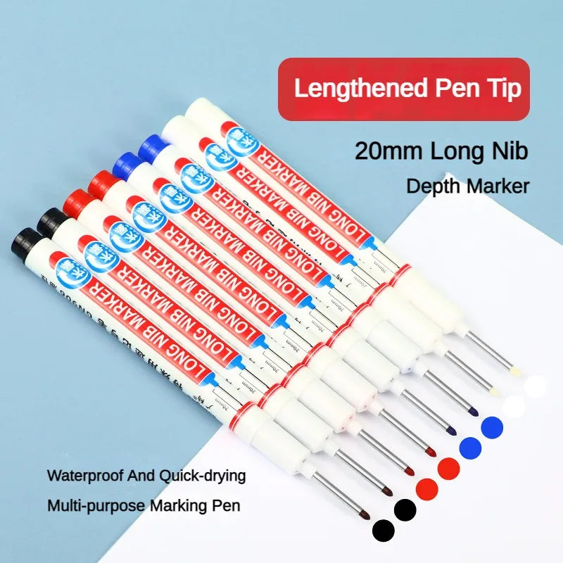 4-Pack 20mm Long Nib Deep Hole Marker Pens – Wood & Metal
