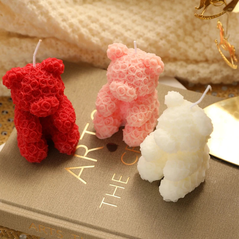 Rose Bear Home Fragrance Premium Atmosphere Birthday Gift Aromatherapy Candles Peaceful Pleasures Health and Wellness