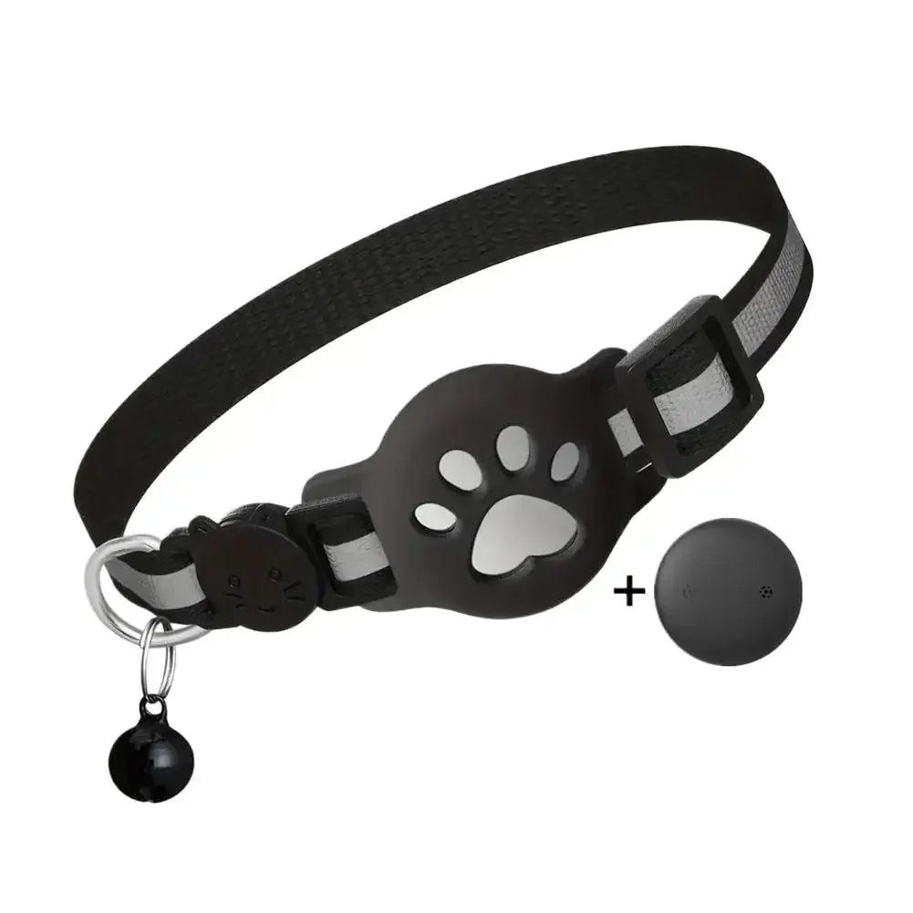 Cat Collar Compatible with Apple Airtag with Bell Adjustable Safety Buckle Reflective GPS Collar for Kittens Puppies Peaceful Pleasures Health and Wellness 03