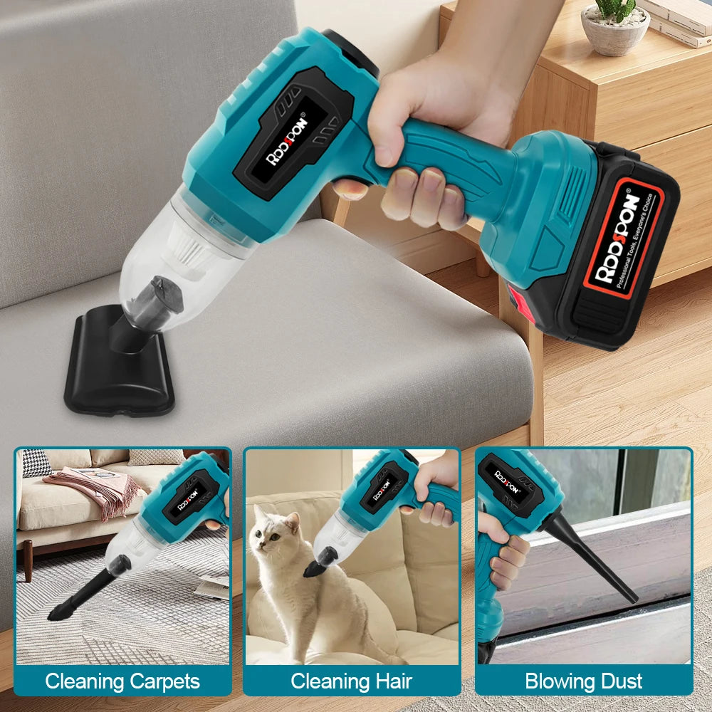 Portable Car Vacuum Cleaner Cordless Handheld Duster Electric Air Blower for Floor Carpet Hair Cleaning for Makita 18V Battery Peaceful Pleasures Health and Wellness