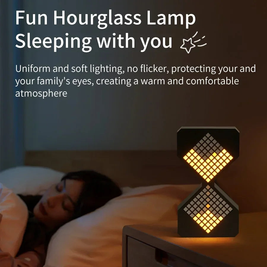 3D LED Digital Hourglass Timer – Cyber Style Yellow Light