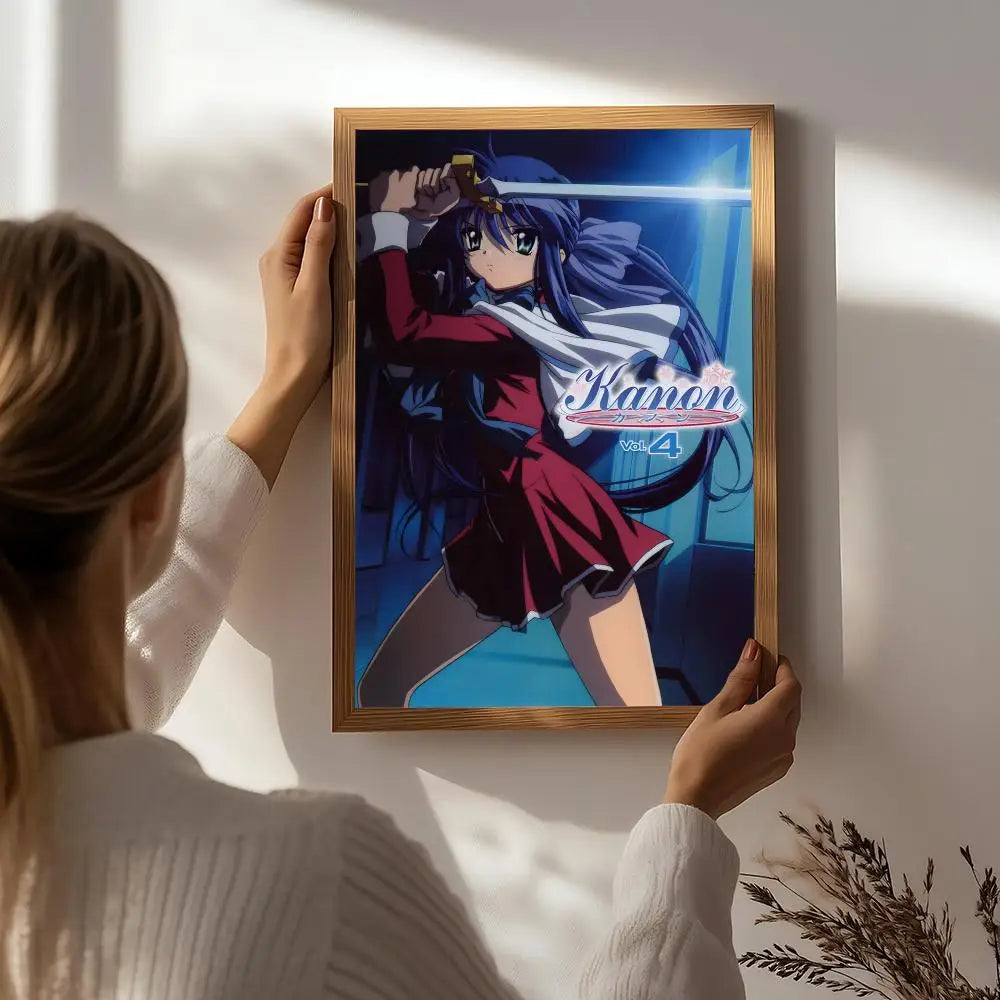 Anime K-Kanon HD Wall Poster | Self-Adhesive Waterproof Art Anime Wall Poster Peaceful Pleasures Health and Wellness White1 50X70cmNoframe
