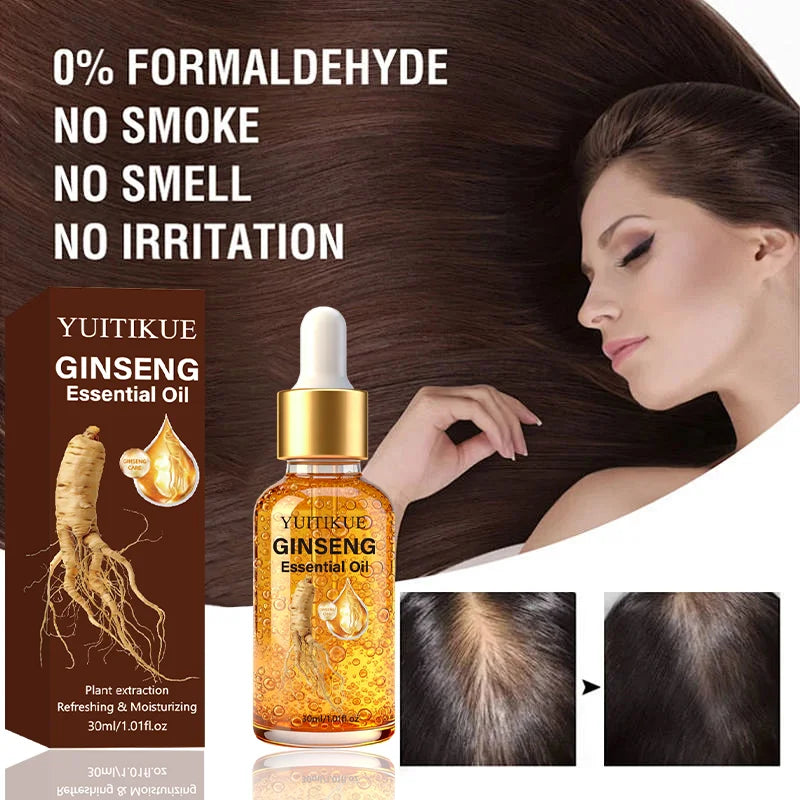 YUITIKUE Ginseng Essential Oil | Plant Extraction Formula | Refreshing & Moisturizing For Gentle Hair & Scalp Nourishment Care Peaceful Pleasures Health and Wellness