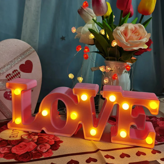 A36T-Love Letter Lamp English Romantic Surprise Decoration Modeling Lamp Proposal Scene Layout Peaceful Pleasures Health and Wellness