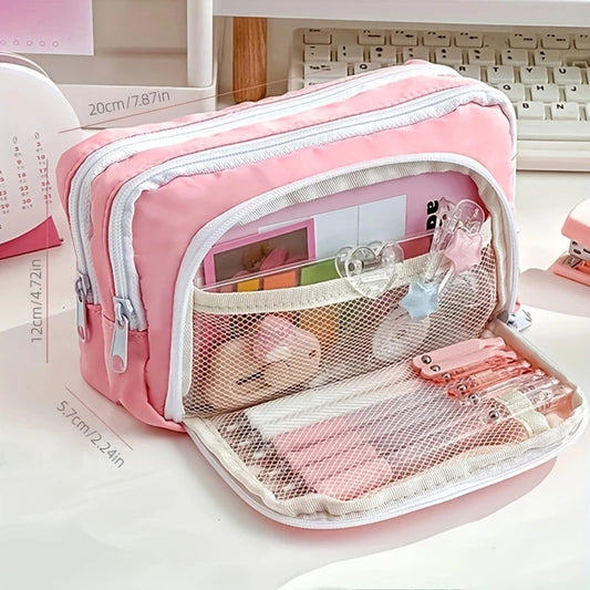 3-Layer Multipurpose Storage Organizer Large Capacity Pouch School Peaceful Pleasures Health and Wellness
